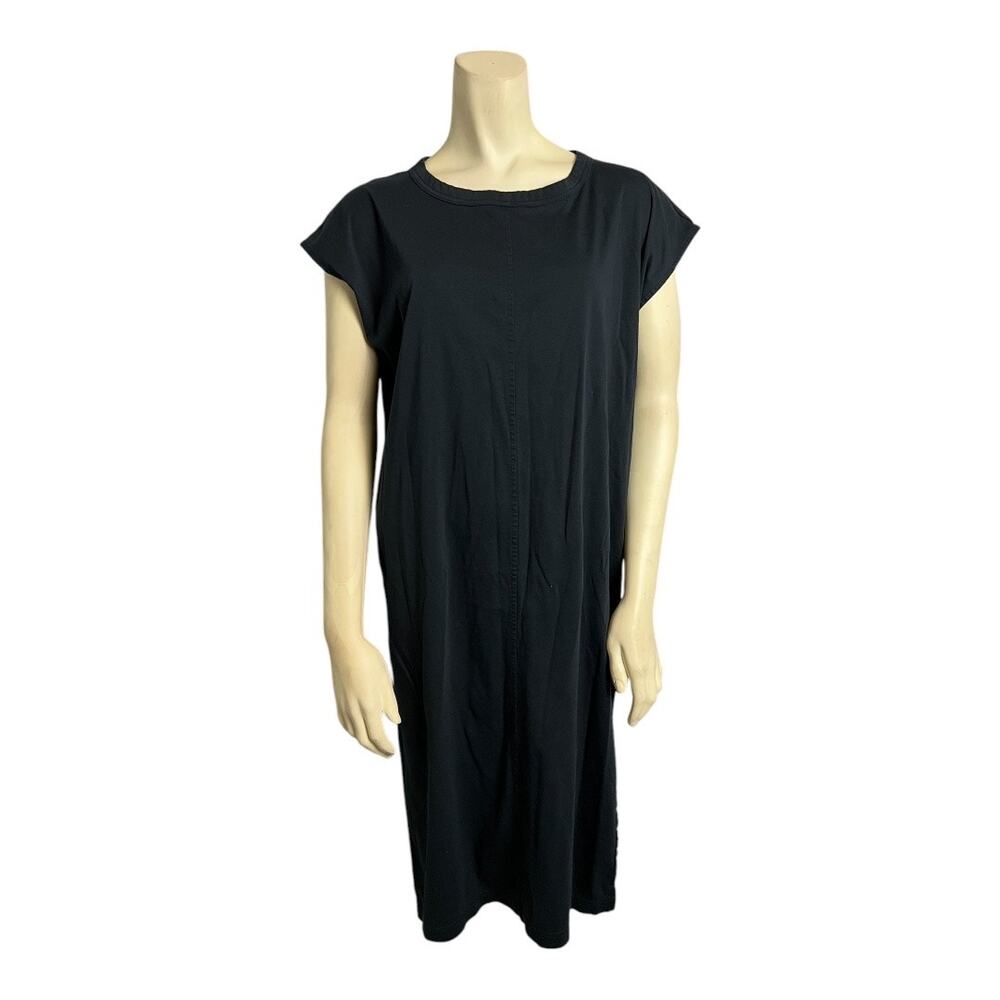 Everlane Crew Neck Muscle Tee Midi Dress Black Women's Size M Casual Streetwear